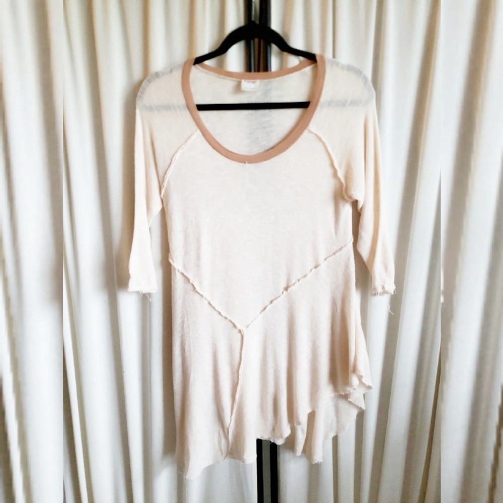 1 Free People Intimately 3/4 sleeve asymmetrical top